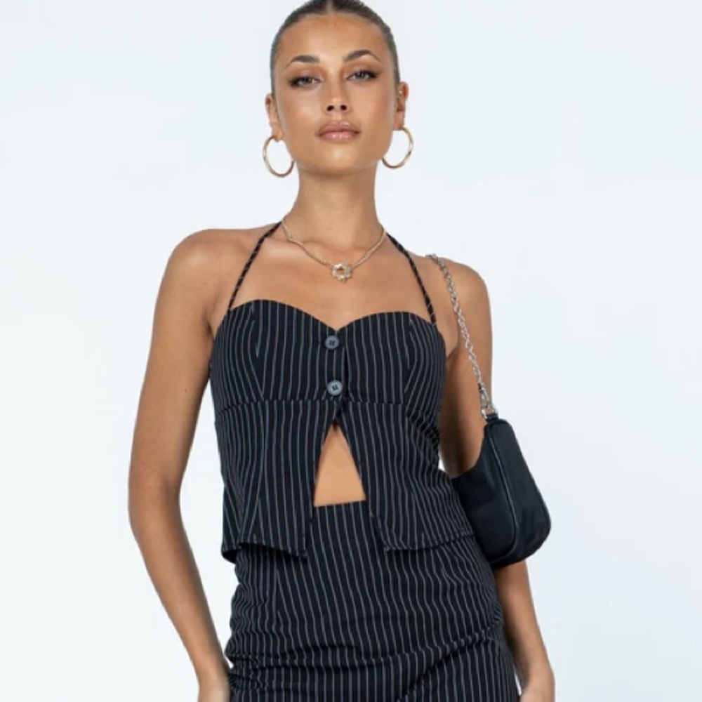 Princess Polly Luca Black Stripe Top